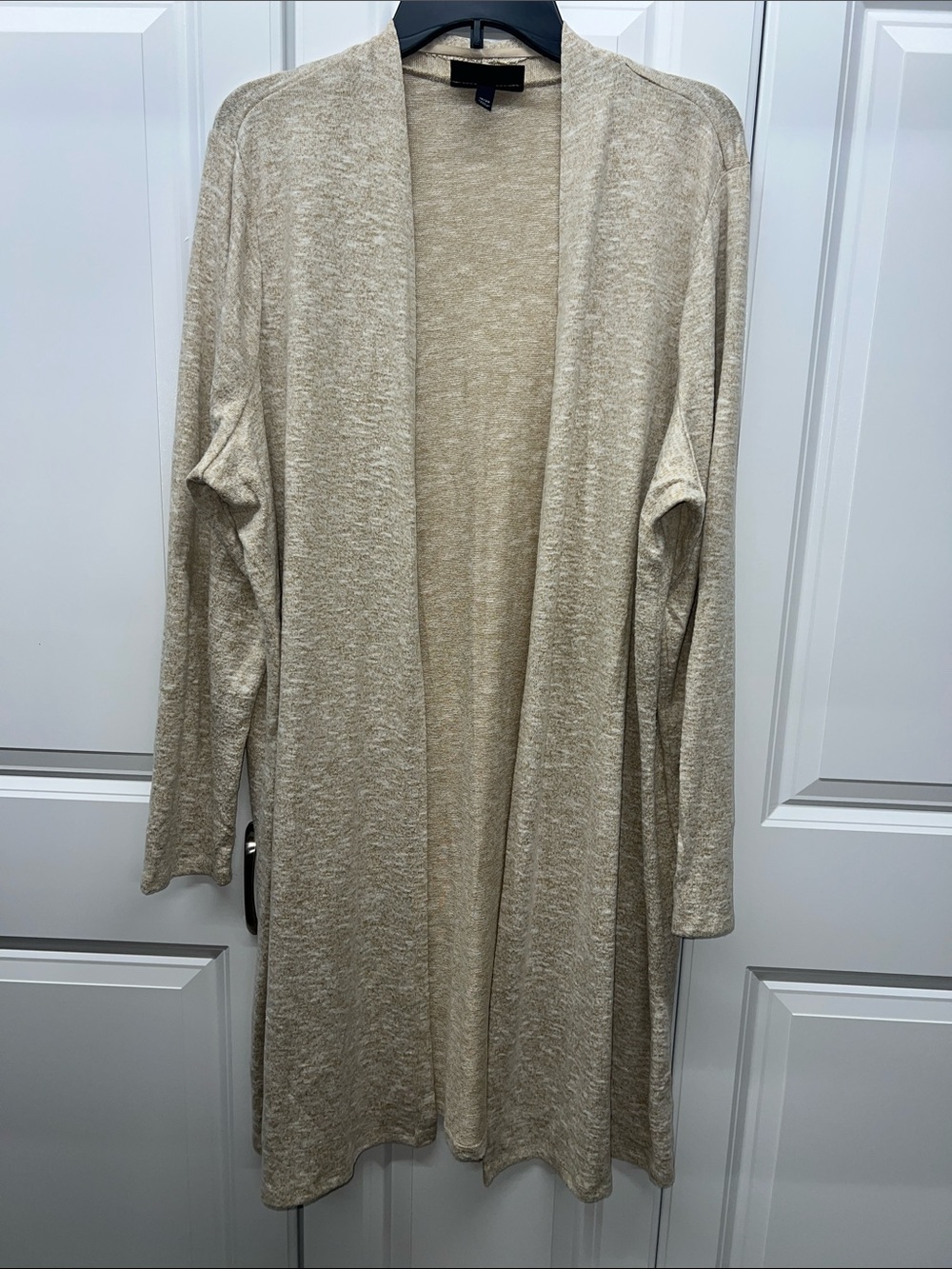 Lane Bryant Beige Marled Knit Open Front Duster Cardigan Sweater Plus Size 18/20